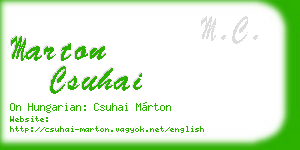 marton csuhai business card